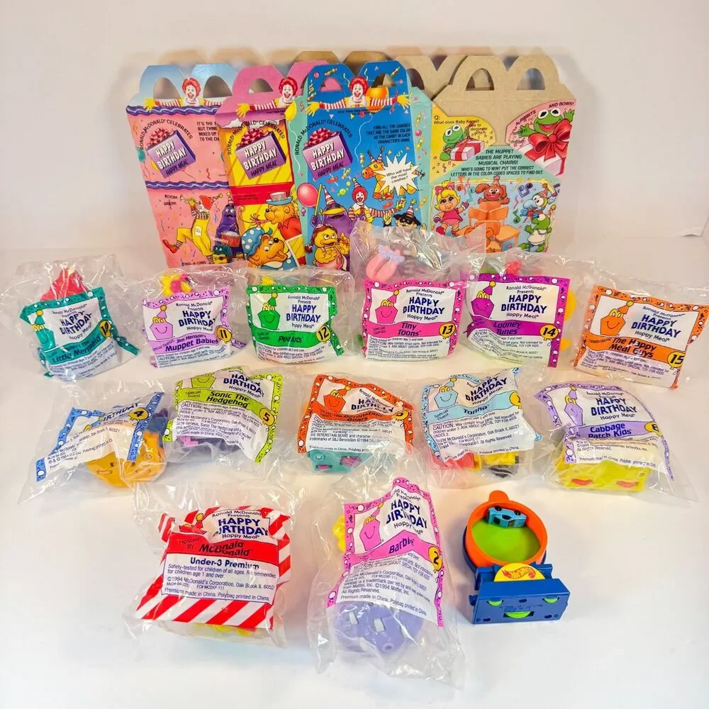 1994 McDonalds Happy Birthday Train  Happy Meal Toy Set | 90s Near Complete + U3
